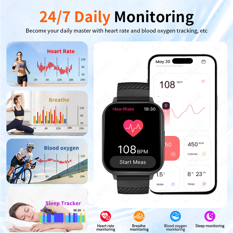 LIGE 2026 New Smart Watch 1.83 - đánh giá và giá Smartwatch Custom