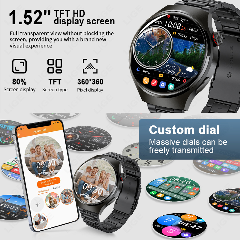 1.52 inch Smart Watch Men Cust - đánh giá và giá Smartwatch Custom