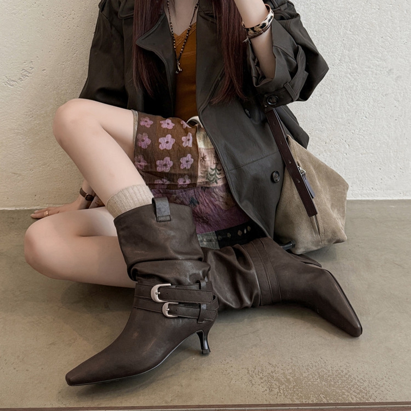 NEW Autumn/Winter Women Boots  - đánh giá và giá Leather Classic Strap